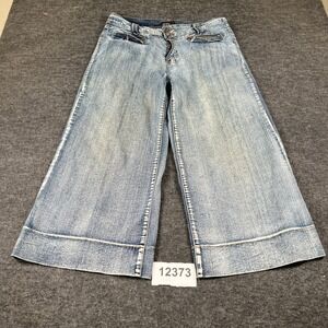 Diva Blue Wide Leg Jeans Womens 17/18 Blue Denim Ramie Cotton Light Wash Outdoor